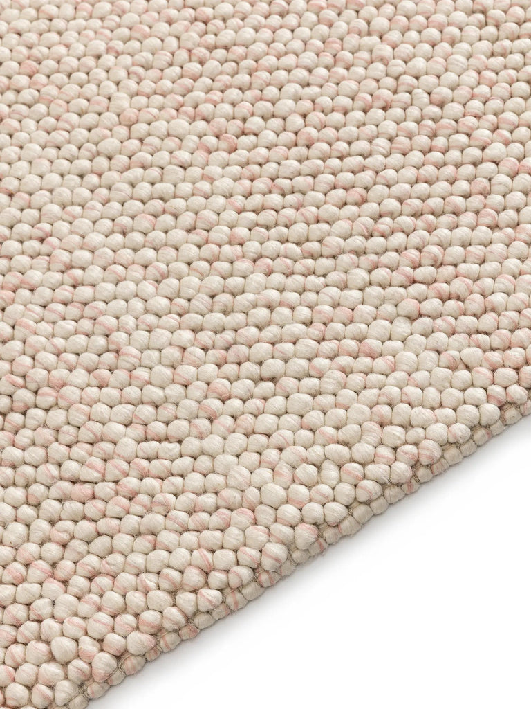 Tapis moderne chiné enfant rose et beige en laine 160x230 cm