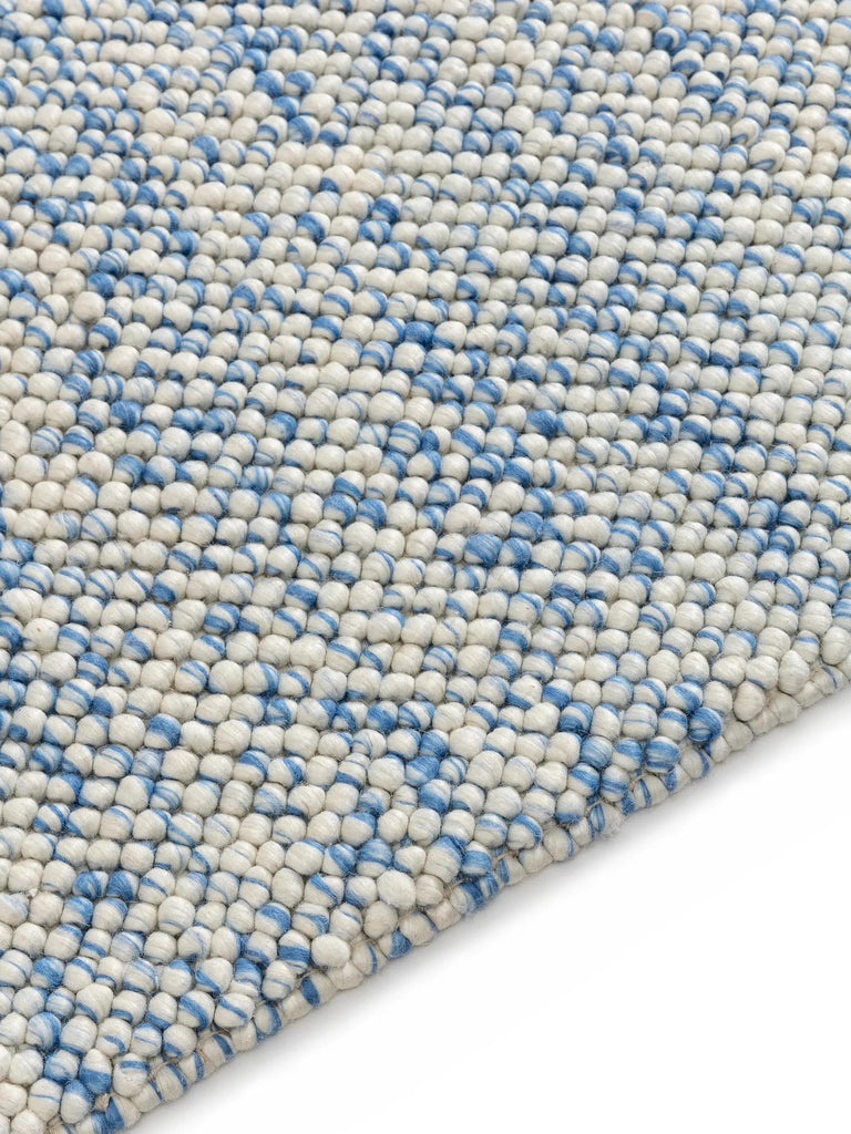 Tapis moderne chiné enfant bleu et beige en laine 160x230 cm