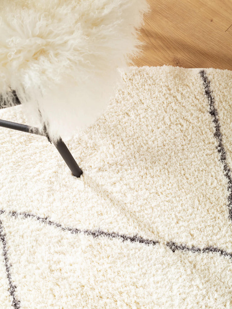 Tapis berbère rond crème 160 cm de diamètre