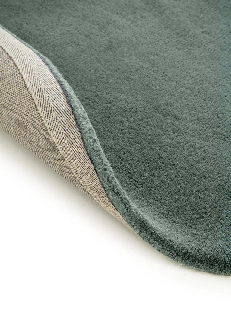 Tapis moderne uni rond vert en laine 150 cm de diamètre