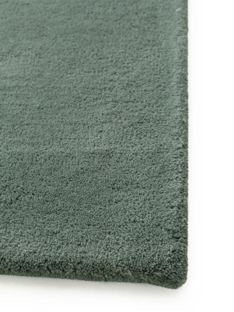 Tapis moderne uni vert en laine 70x140 cm