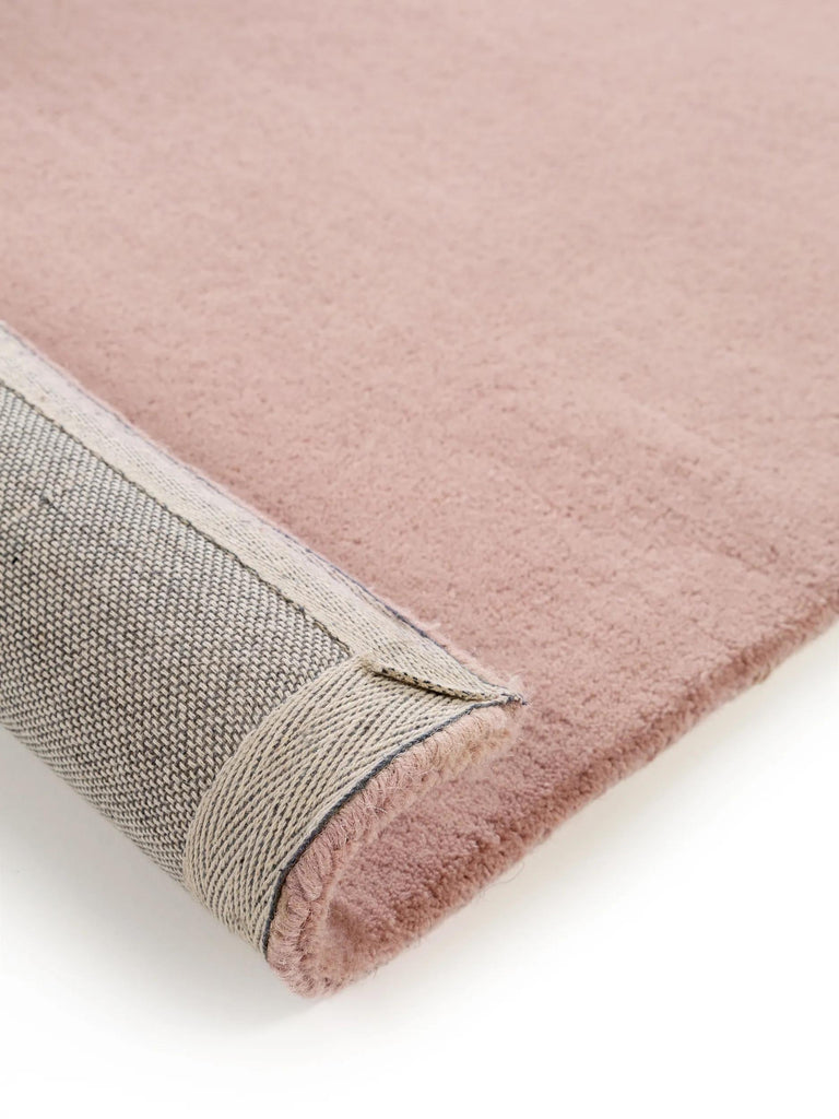 Tapis moderne uni rose en laine 200x300 cm