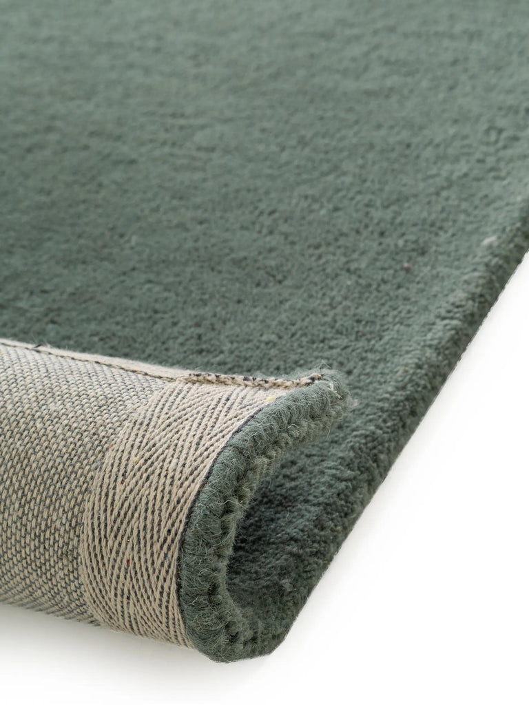 Tapis moderne uni vert en laine 120x170 cm
