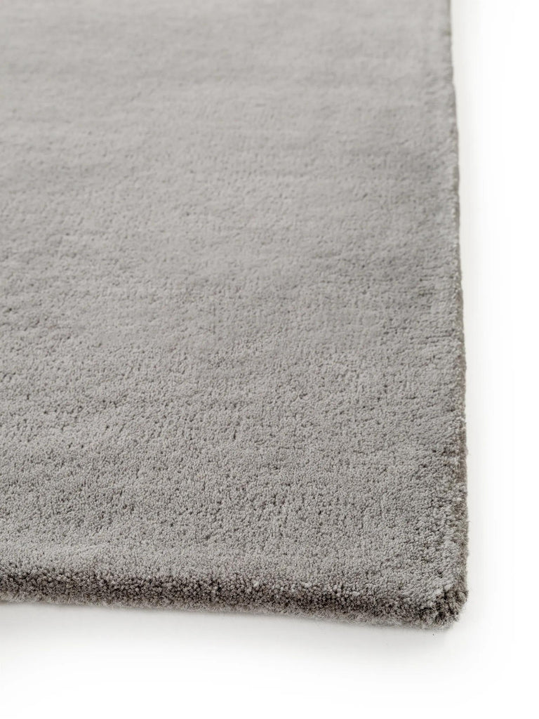 Tapis moderne uni gris en laine 120x170 cm