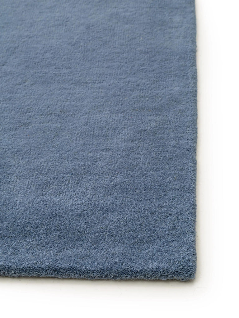 Tapis moderne uni bleu gris en laine 70x140 cm