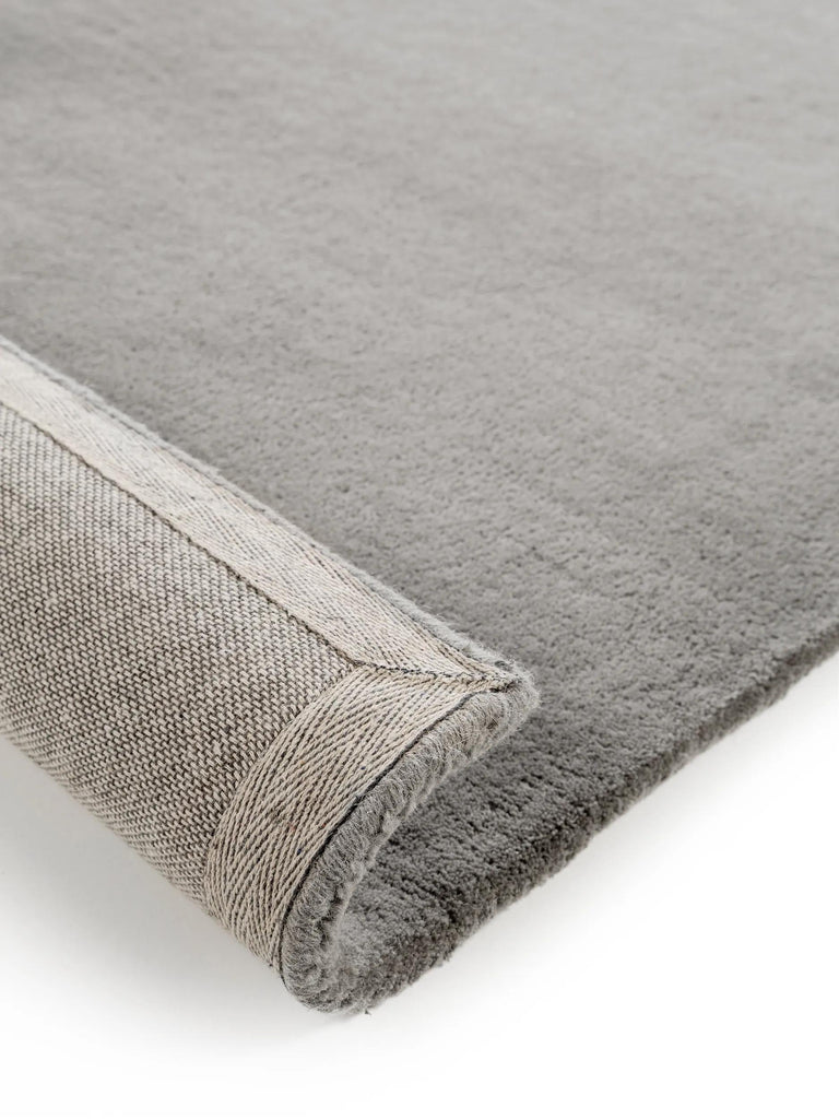 Tapis moderne uni gris en laine 120x170 cm
