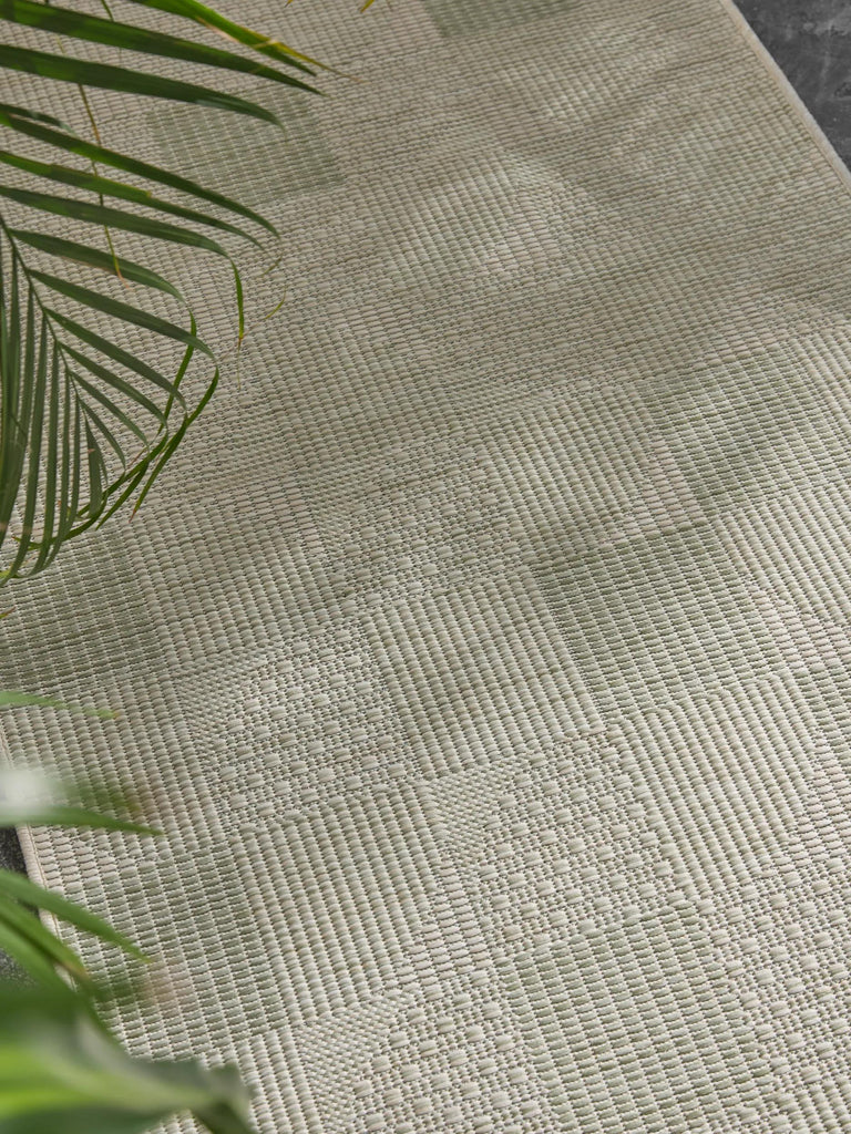 Tapis patchwork de couloir vert et gris d'intérieur et d'extérieur 80x250 cm