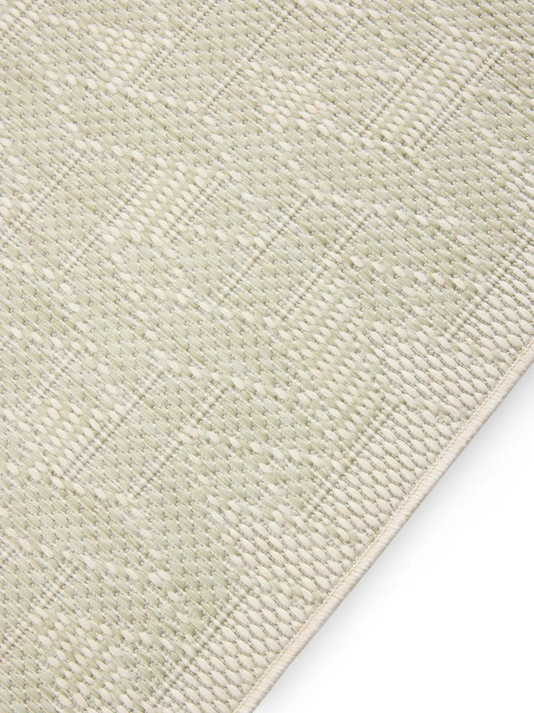 Tapis géométrique motif 3d de couloir gris et vert d'intérieur et d'extérieur 80x250 cm