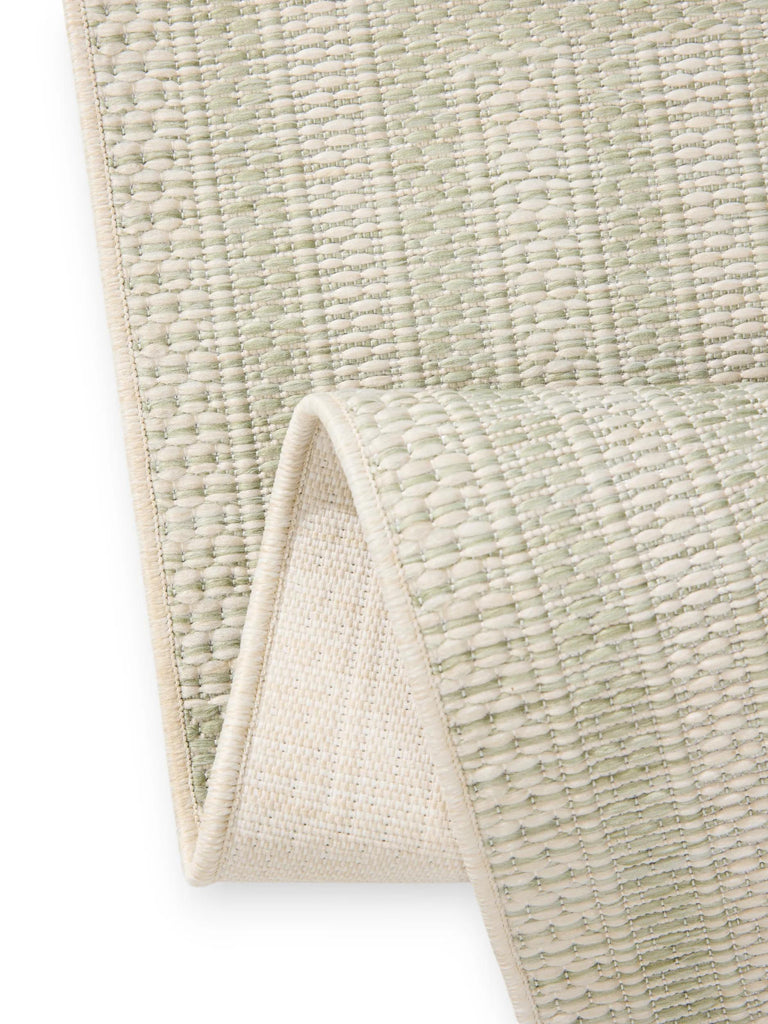 Tapis géométrique labyrinthe de couloir vert et gris d'intérieur et d'extérieur 80x250 cm