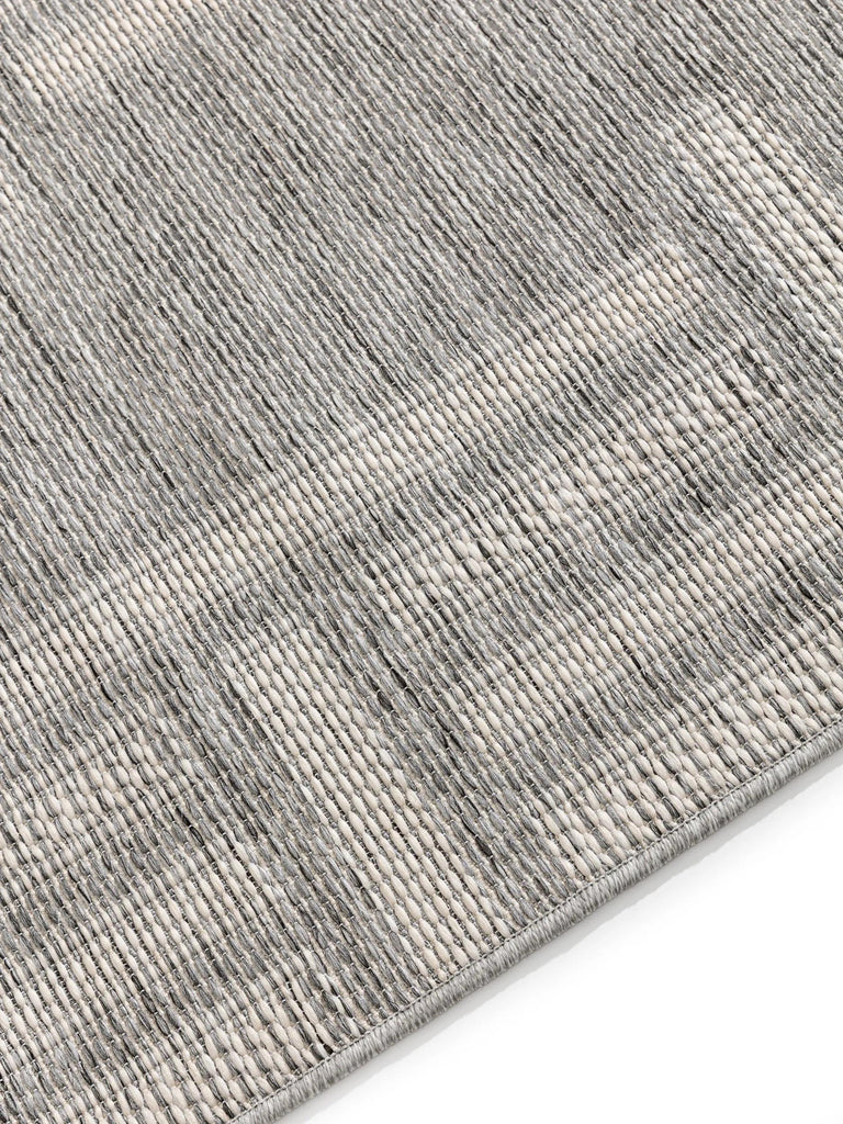 Tapis géométrique motif labyrinthe de couloir gris d'intérieur et d'extérieur 80x250 cm