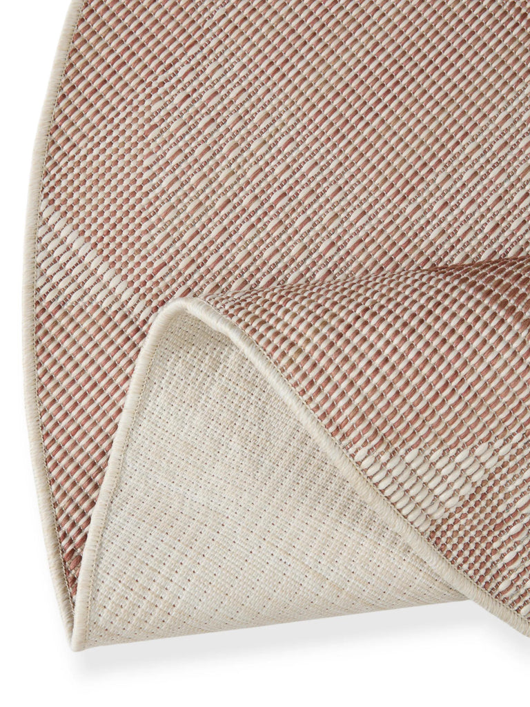 Tapis patchwork rond terracotta d'intérieur et d'extérieur 160 cm de diamètre