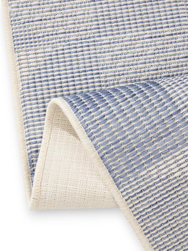 Tapis patchwork de couloir bleu et gris d'intérieur et d'extérieur 80x250 cm