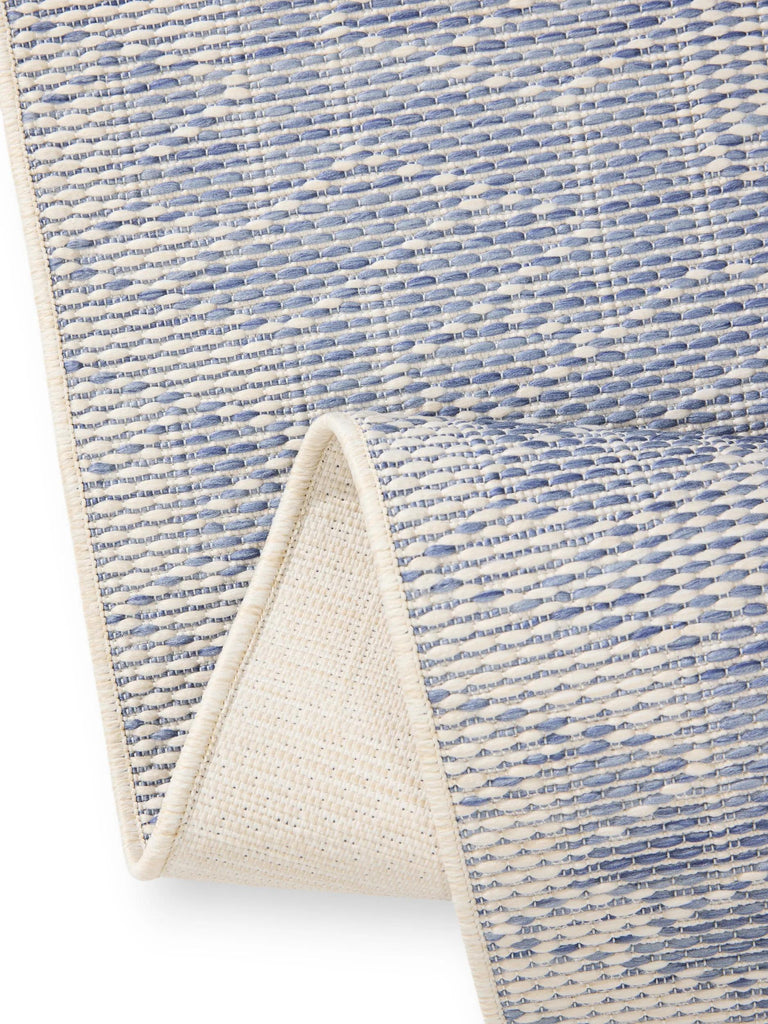 Tapis géométrique motif 3d de couloir bleu et gris d'intérieur et d'extérieur 80x250 cm