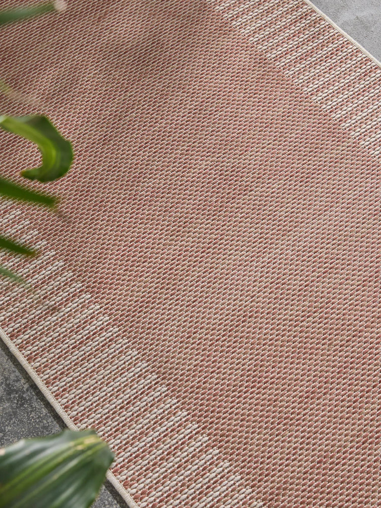 Tapis scandinave uni de couloir terracotta d'intérieur et d'extérieur 80x250 cm