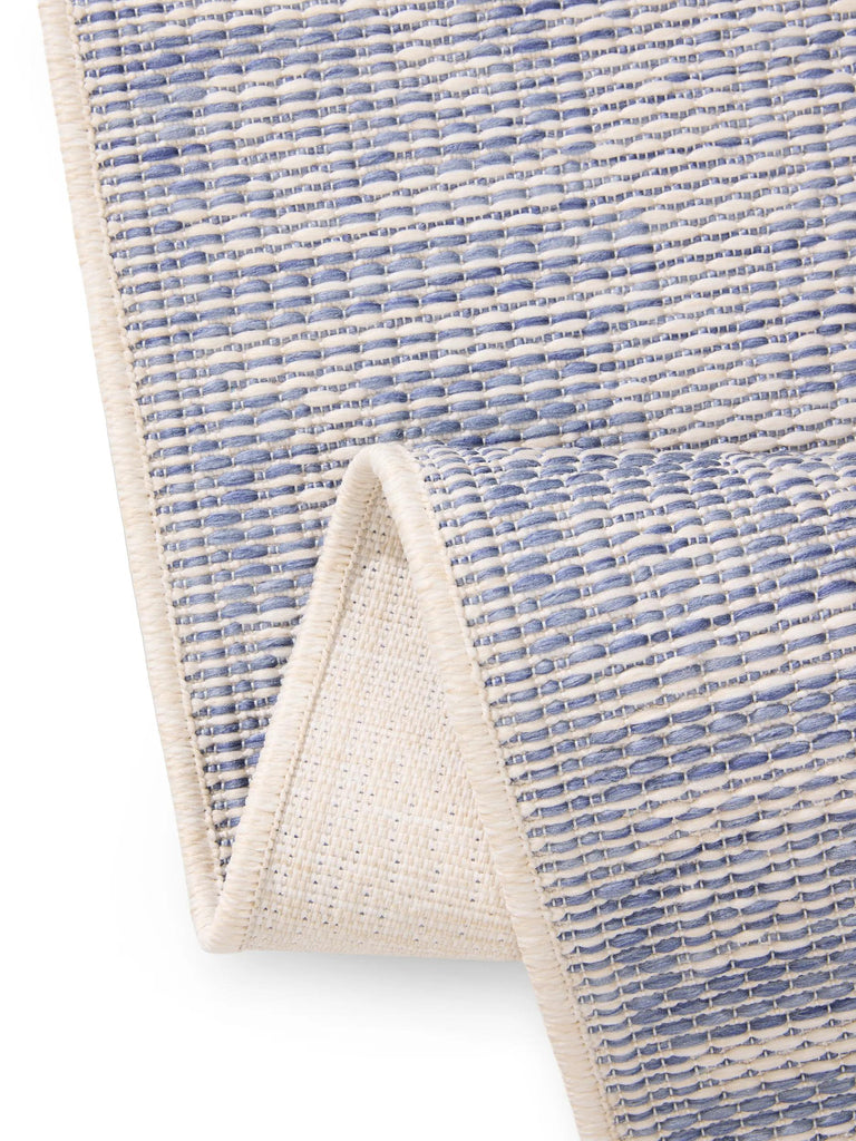 Tapis ethnique de couloir gris et bleu d'intérieur et d'extérieur 80x250 cm