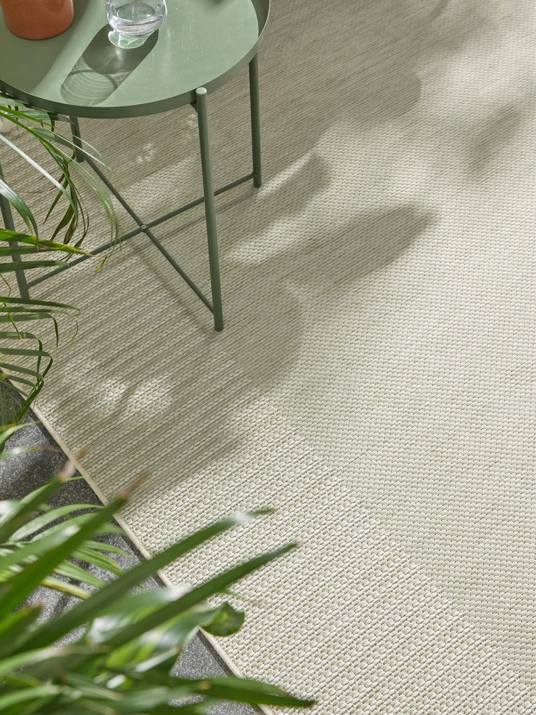 Tapis scandinave uni beige d'intérieur et d'extérieur 200x290 cm