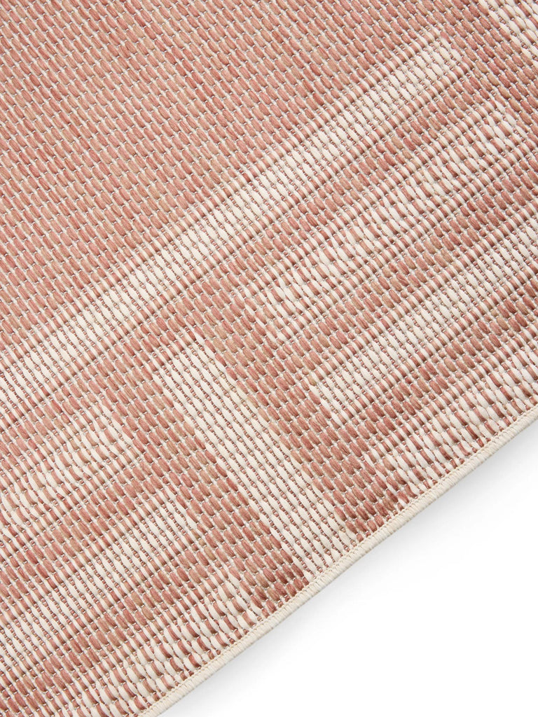 Tapis géométrique labyrinthe de couloir terracotta d'intérieur et d'extérieur 80x250 cm