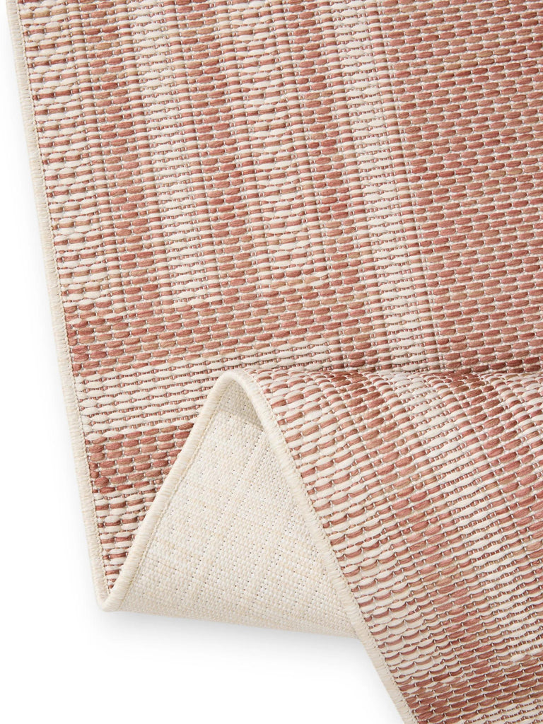 Tapis géométrique labyrinthe de couloir terracotta d'intérieur et d'extérieur 80x250 cm