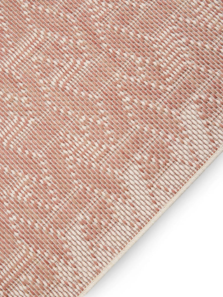 Tapis géométrique motif 3d de couloir terracotta d'intérieur et d'extérieur 80x250 cm