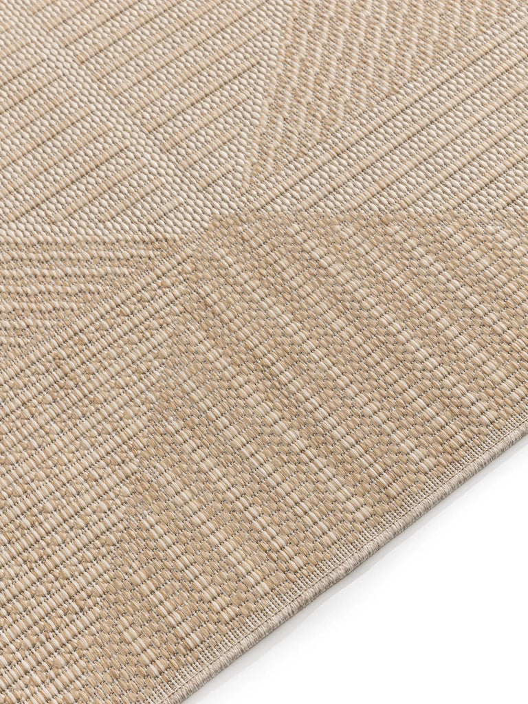 Tapis géométrique motif losange crème d'intérieur et d'extérieur 80x150 cm