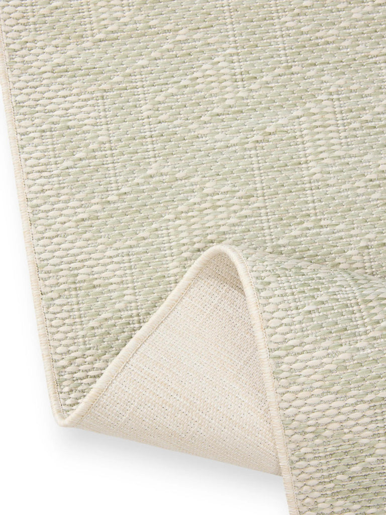 Tapis géométrique motif 3d de couloir gris et vert d'intérieur et d'extérieur 80x250 cm