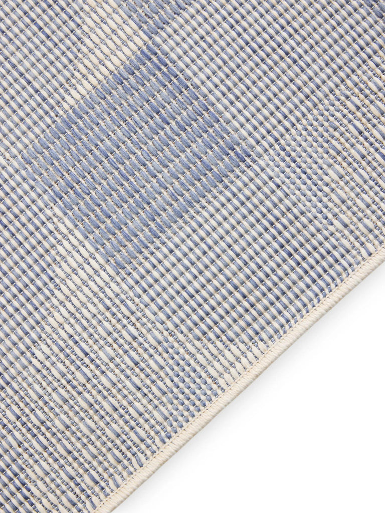 Tapis patchwork de couloir bleu et gris d'intérieur et d'extérieur 80x250 cm