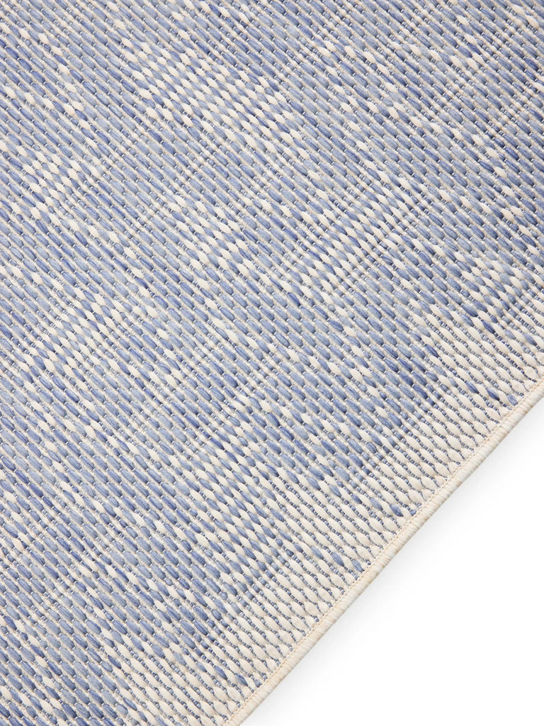 Tapis géométrique motif 3d de couloir bleu et gris d'intérieur et d'extérieur 80x250 cm