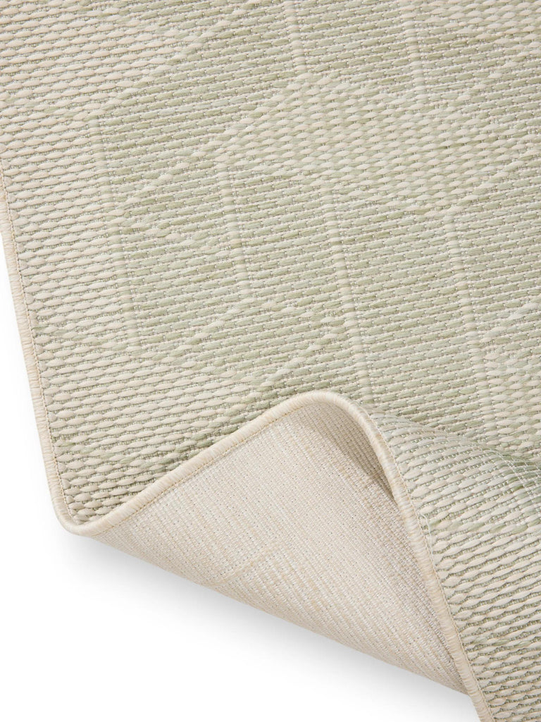 Tapis géométrique motif 3d gris et vert d'intérieur et d'extérieur 140x200 cm