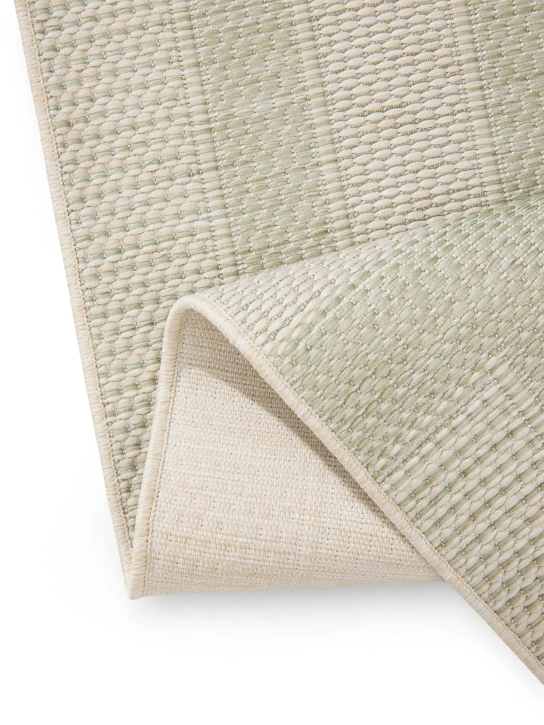 Tapis géométrique labyrinthe vert et gris d'intérieur et d'extérieur 200x290 cm