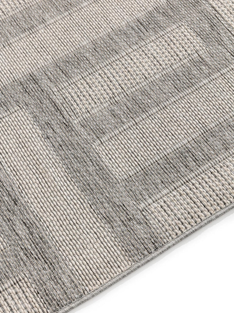 Tapis géométrique motif labyrinthe gris d'intérieur et d'extérieur 240x340 cm