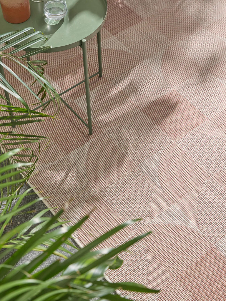 Tapis patchwork terracotta d'intérieur et d'extérieur 80x150 cm