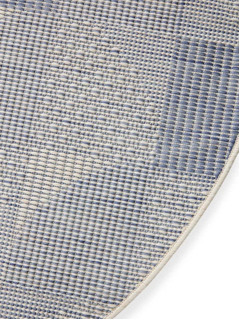 Tapis patchwork rond bleu et gris d'intérieur et d'extérieur 200 cm de diamètre