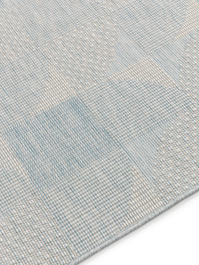 Tapis géométrique motif patchwork bleu d'intérieur et d'extérieur 160x230 cm