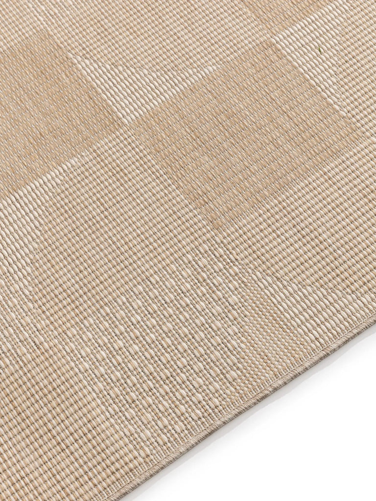 Tapis géométrique motif patchwork beige d'intérieur et d'extérieur 200x290 cm