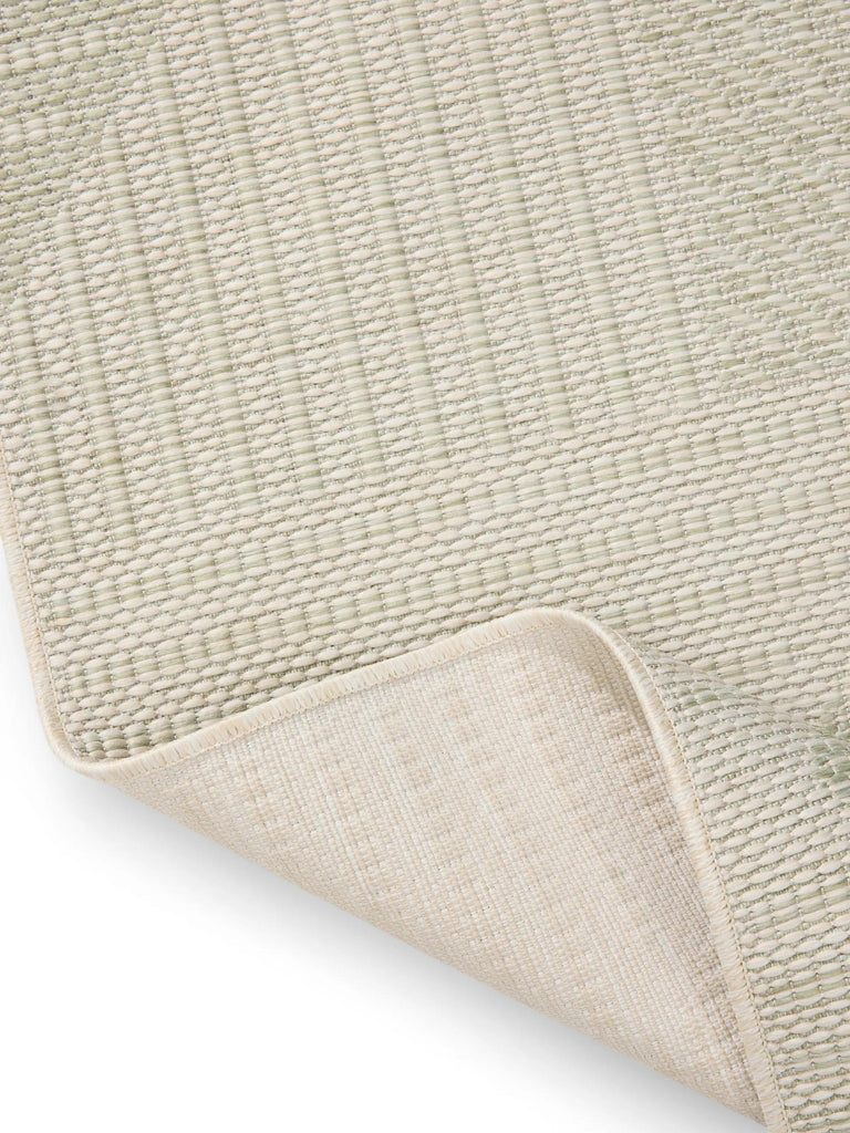 Tapis géométrique inspiration ethnique gris et vert d'intérieur et d'extérieur 140x200 cm