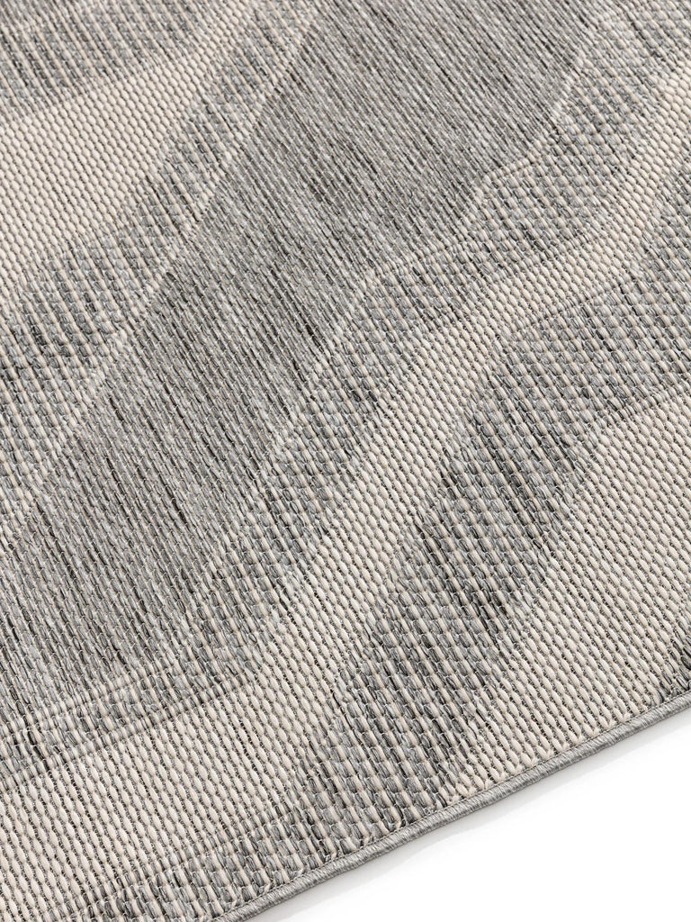 Tapis géométrique rayé gris d'intérieur et d'extérieur 160x230 cm