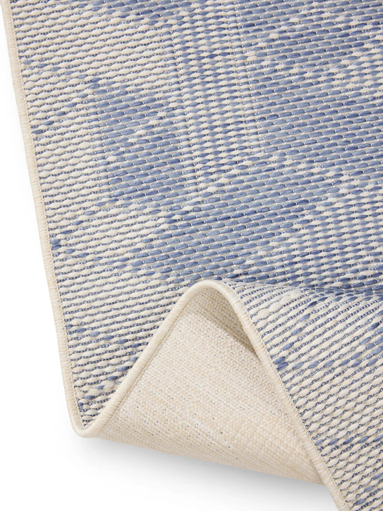 Tapis géométrique motif 3d bleu et gris d'intérieur et d'extérieur 120x170 cm