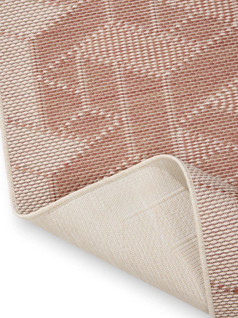 Tapis géométrique motif 3d terracotta d'intérieur et d'extérieur 200x290 cm