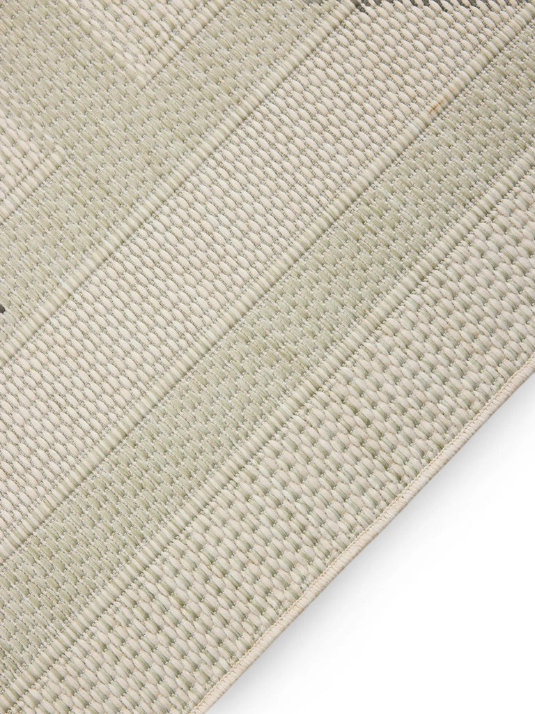 Tapis géométrique labyrinthe vert et gris d'intérieur et d'extérieur 80x150 cm