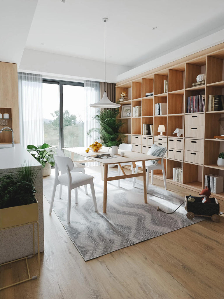 Tapis géométrique rayé gris d'intérieur et d'extérieur 160x230 cm