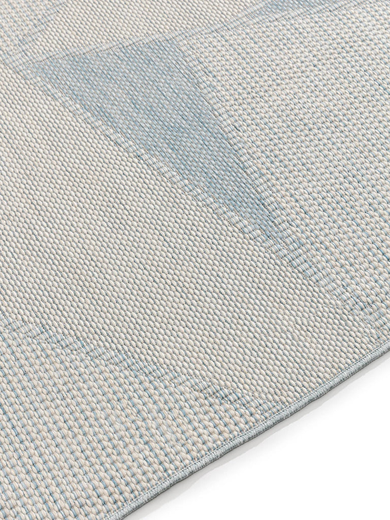 Tapis géométrique motif triangle bleu d'intérieur et d'extérieur 120x170 cm