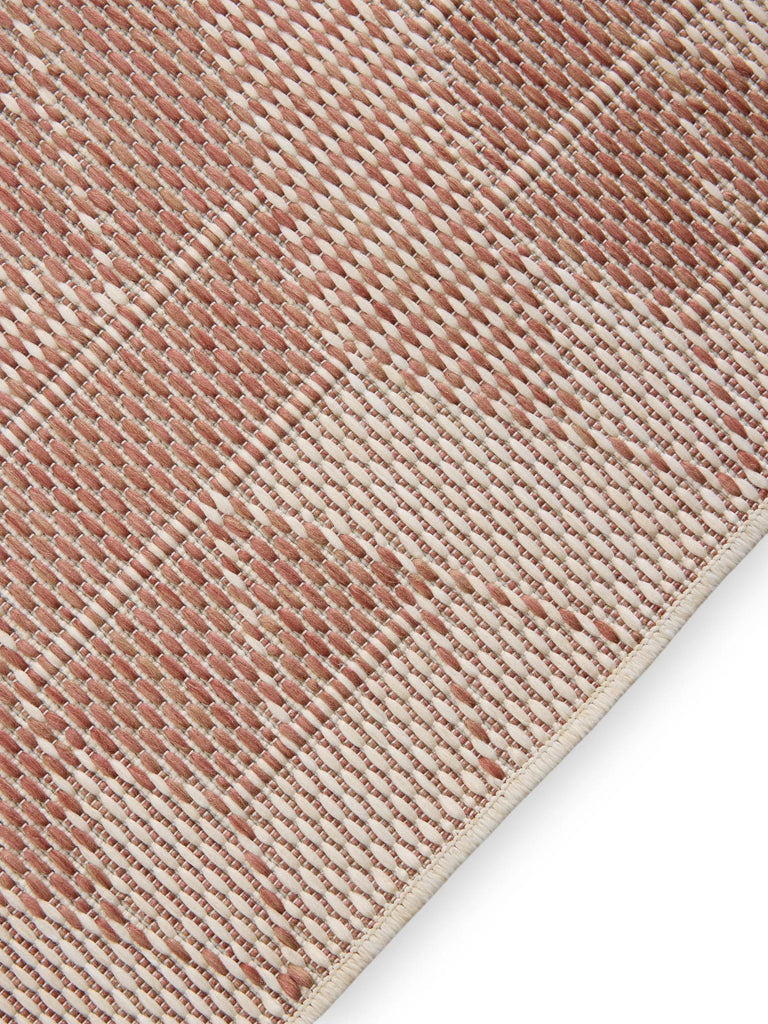 Tapis géométrique motif 3d terracotta d'intérieur et d'extérieur 160x230 cm