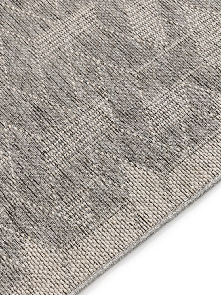 Tapis géométrique motif 3d gris d'intérieur et d'extérieur 80x150 cm