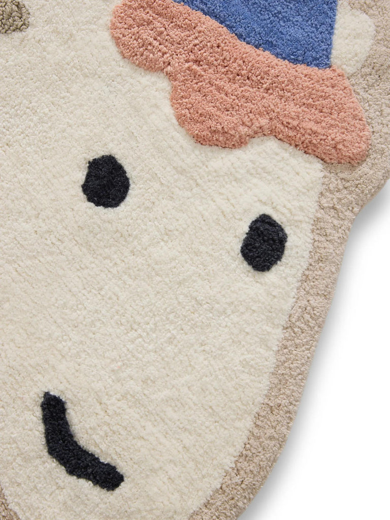 Tapis licorne motif animaux enfant multicolore en coton 100x130 cm