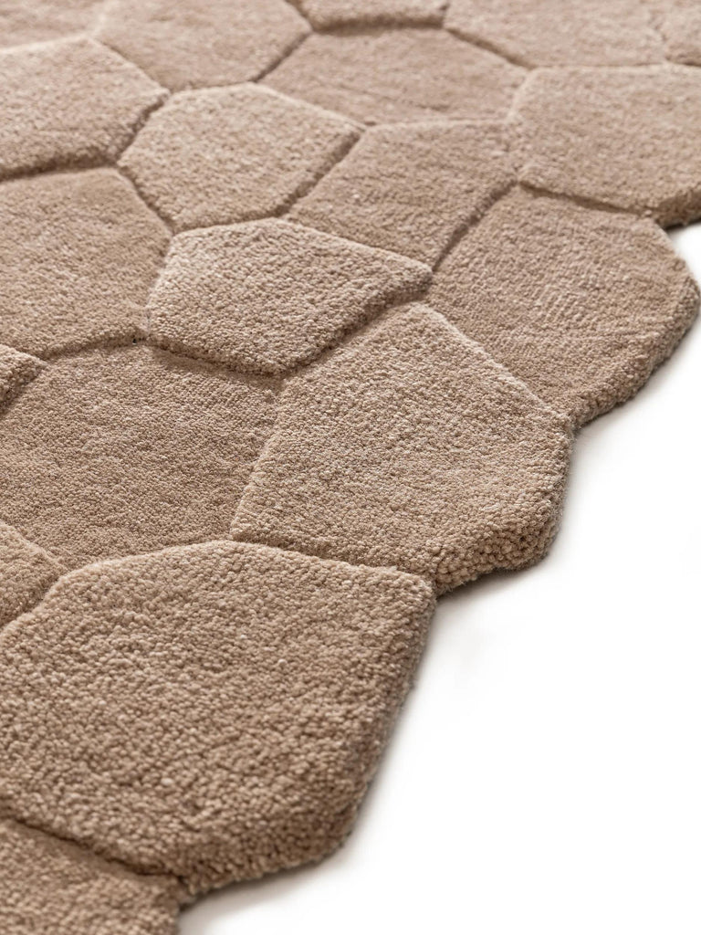 Tapis contemporain motif géométrique marron en laine 120x170 cm