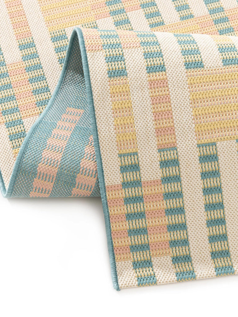 Tapis géométrique motif rayé multicolore d'intérieur et d'extérieur 200x290 cm