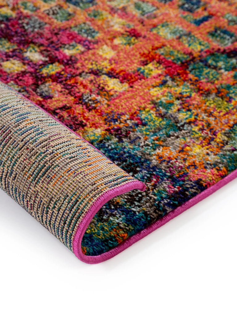 Tapis patchwork style peinture de couloir multicolore 70x240 cm