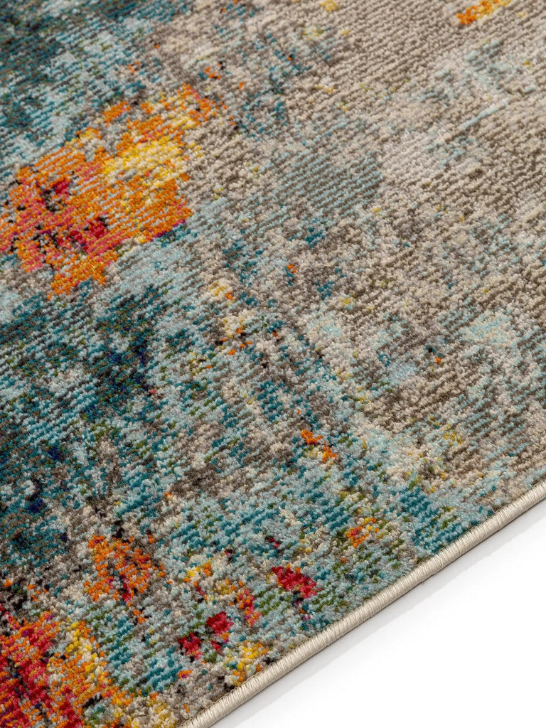 Tapis contemporain style peinture carré multicolore 200x200 cm