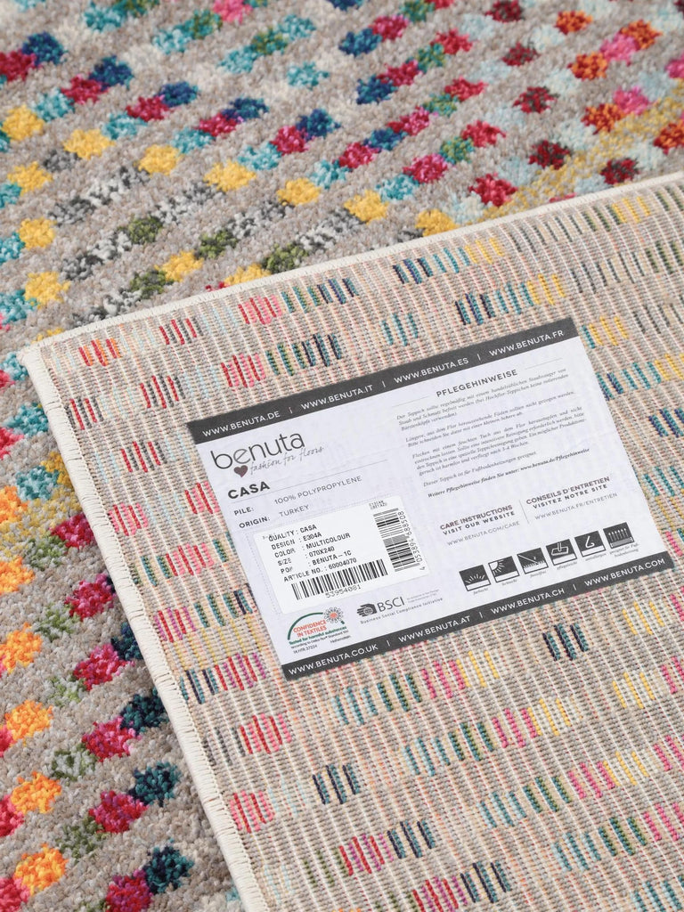 Tapis ethnique motif losange de couloir multicolore 70x240 cm