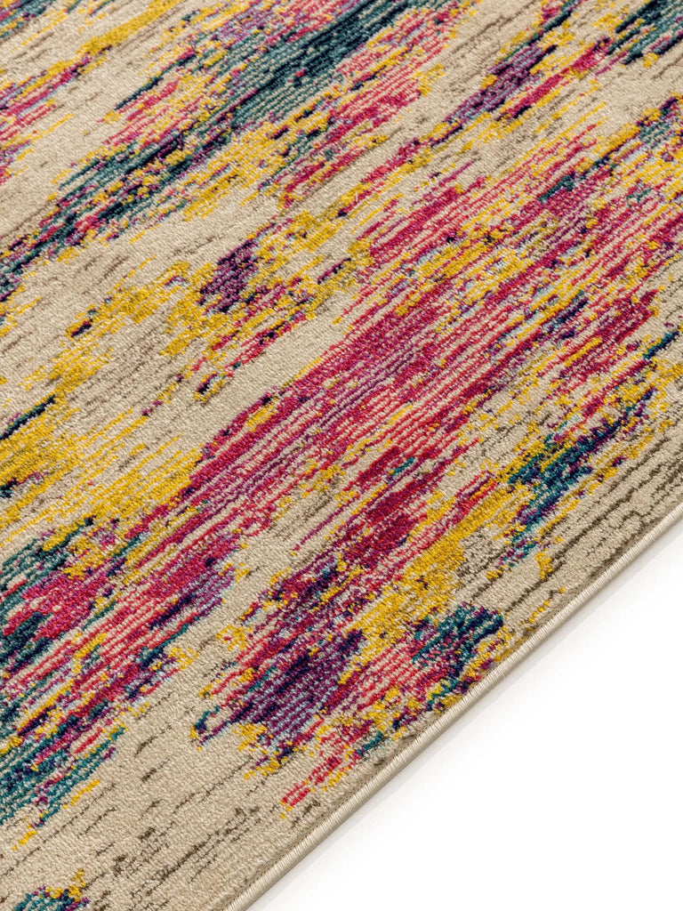 Tapis contemporain motif berbère de couloir multicolore 80x300 cm